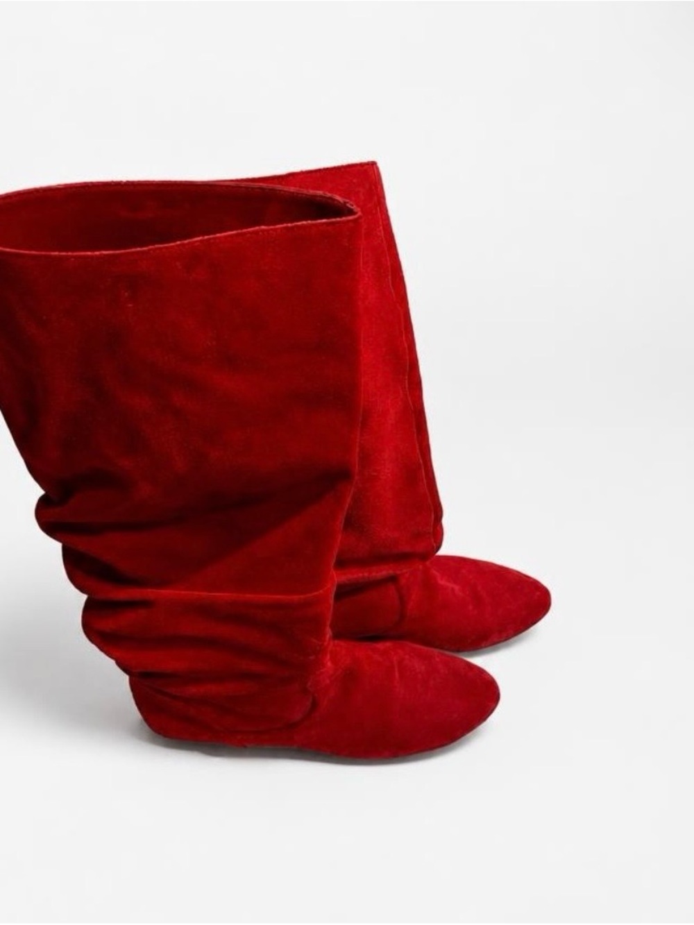 Gianni Bini Scarlet Suede Slouch Knee Boots